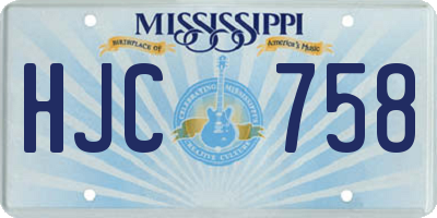MS license plate HJC758