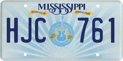 MS license plate HJC761