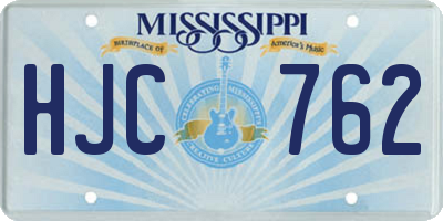 MS license plate HJC762
