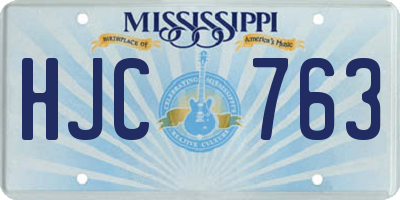 MS license plate HJC763