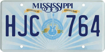MS license plate HJC764