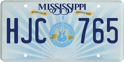 MS license plate HJC765