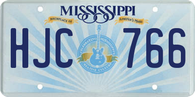 MS license plate HJC766