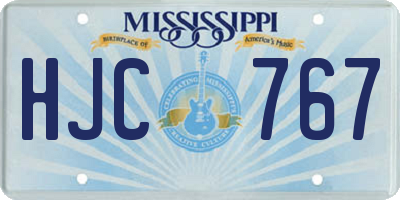 MS license plate HJC767