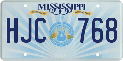 MS license plate HJC768