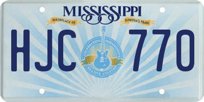 MS license plate HJC770