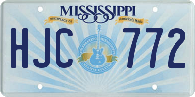 MS license plate HJC772