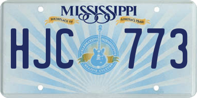 MS license plate HJC773