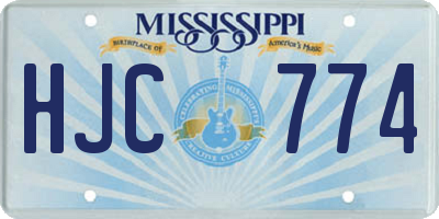MS license plate HJC774