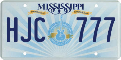MS license plate HJC777