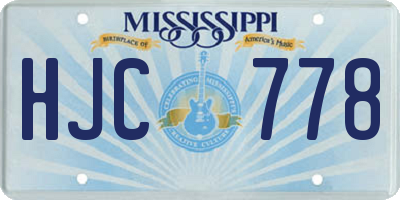 MS license plate HJC778
