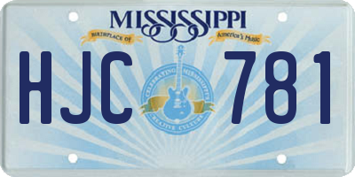 MS license plate HJC781