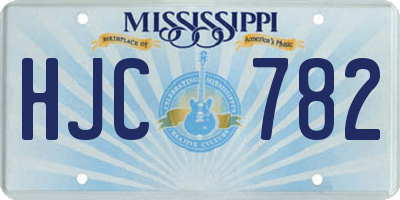 MS license plate HJC782