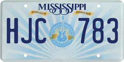 MS license plate HJC783