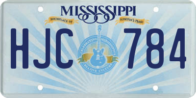 MS license plate HJC784
