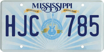MS license plate HJC785