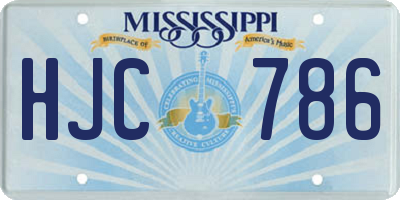 MS license plate HJC786