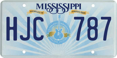 MS license plate HJC787