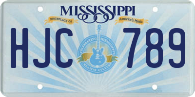 MS license plate HJC789