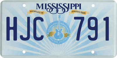 MS license plate HJC791