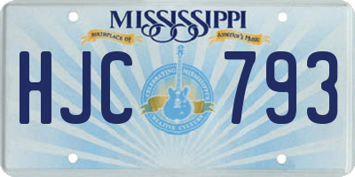 MS license plate HJC793