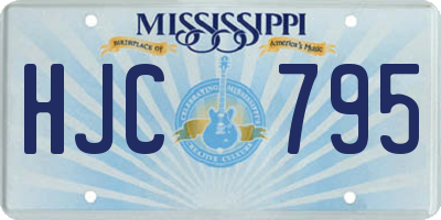 MS license plate HJC795