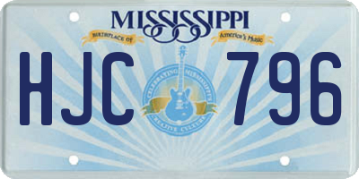 MS license plate HJC796