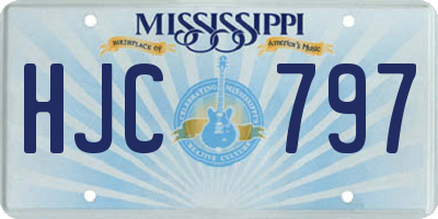 MS license plate HJC797