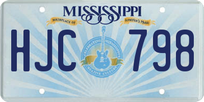 MS license plate HJC798