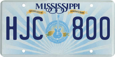 MS license plate HJC800