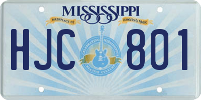 MS license plate HJC801