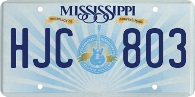 MS license plate HJC803