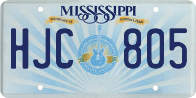 MS license plate HJC805