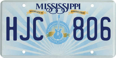 MS license plate HJC806
