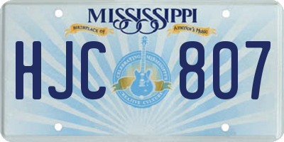 MS license plate HJC807