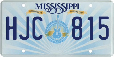 MS license plate HJC815