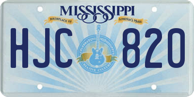 MS license plate HJC820
