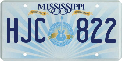 MS license plate HJC822