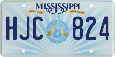 MS license plate HJC824
