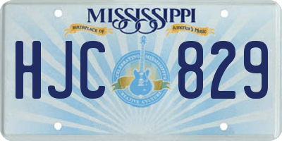 MS license plate HJC829