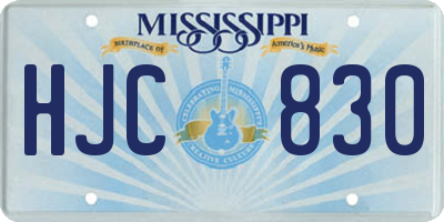 MS license plate HJC830