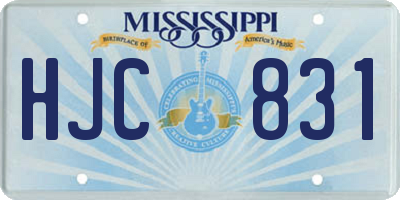 MS license plate HJC831