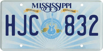 MS license plate HJC832