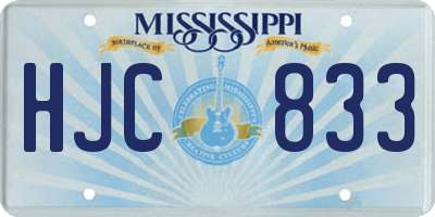 MS license plate HJC833
