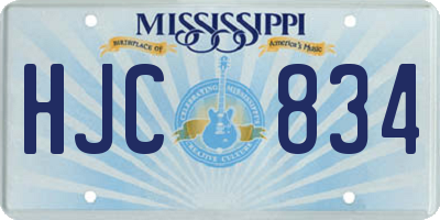 MS license plate HJC834