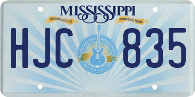 MS license plate HJC835