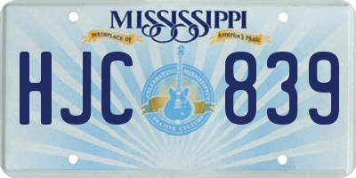 MS license plate HJC839