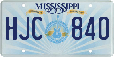 MS license plate HJC840