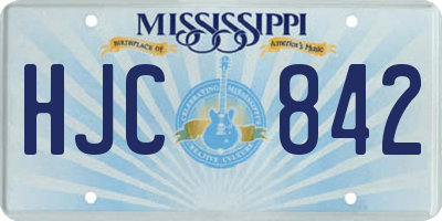 MS license plate HJC842