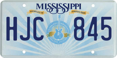 MS license plate HJC845